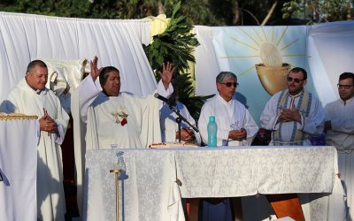 Celebración de Corpus Christi en el Complejo Polideportivo Ricardo Balbín