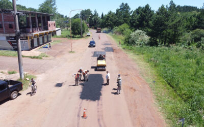 Trabajos de bacheo en la Ruta Provincial N.º 225