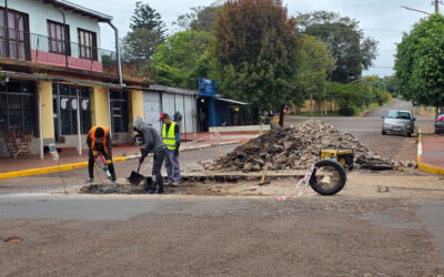 Se realizó trabajos de reparación en el badén de Rivadavia y Corrientes